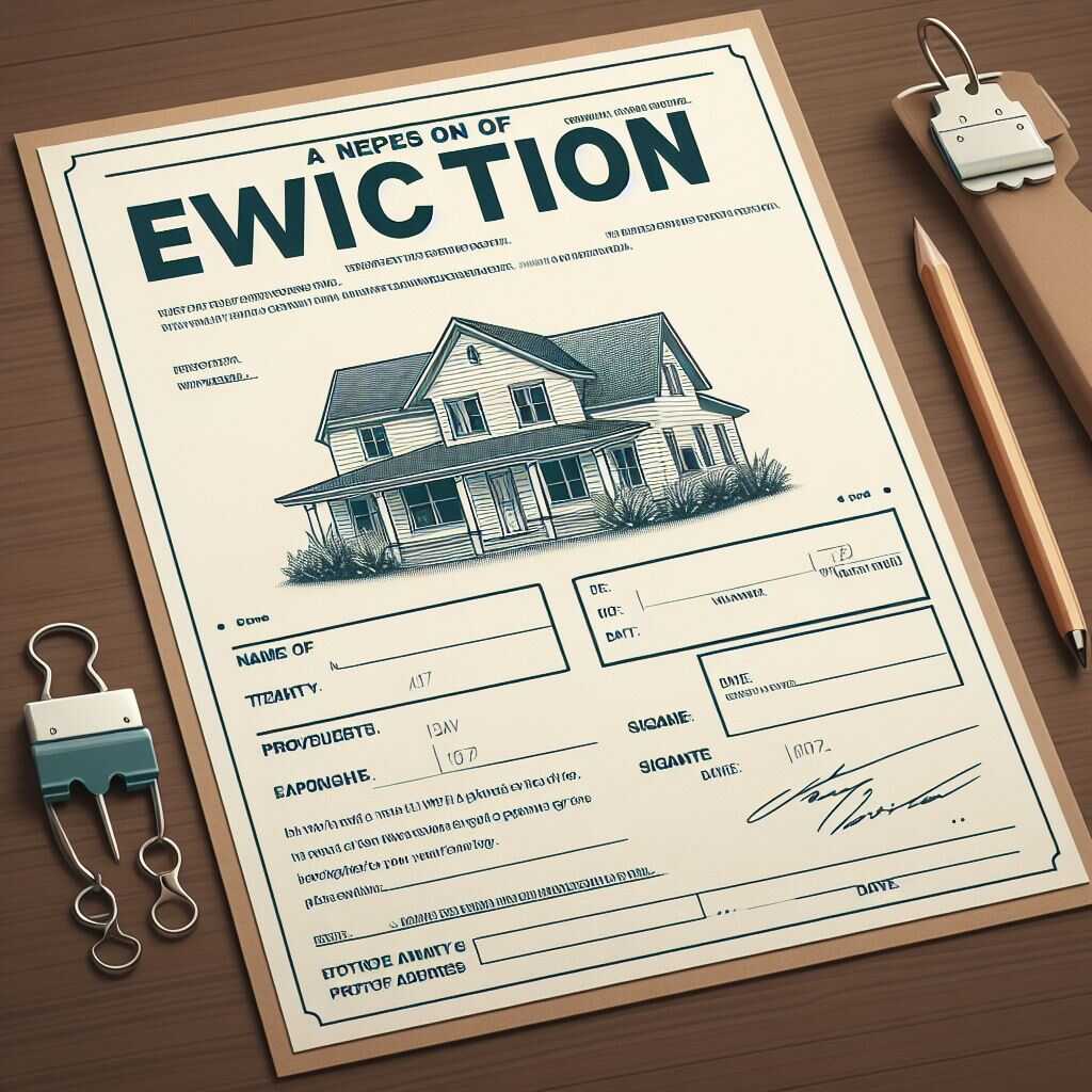 Professional eviction notice template with legal requirements highlighted