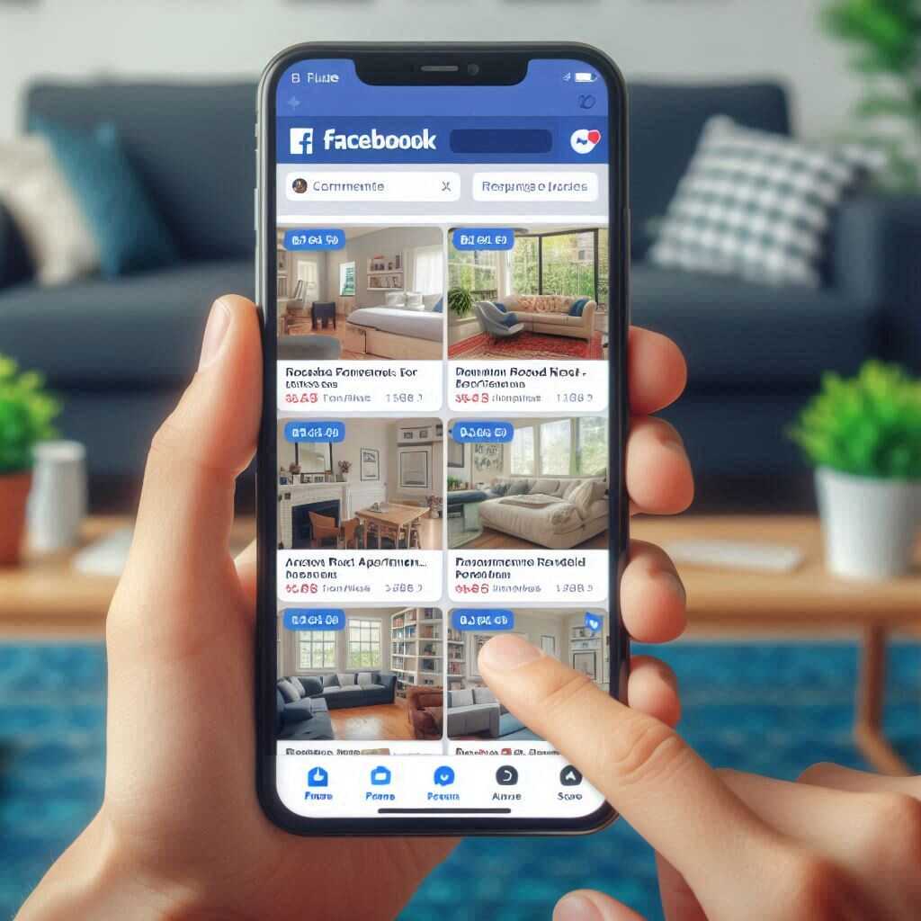 Search filters on Facebook Marketplace for rentals