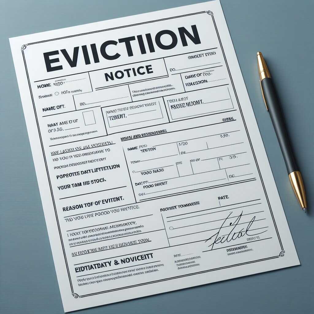 Property manager reviewing tenant documentation and eviction procedures