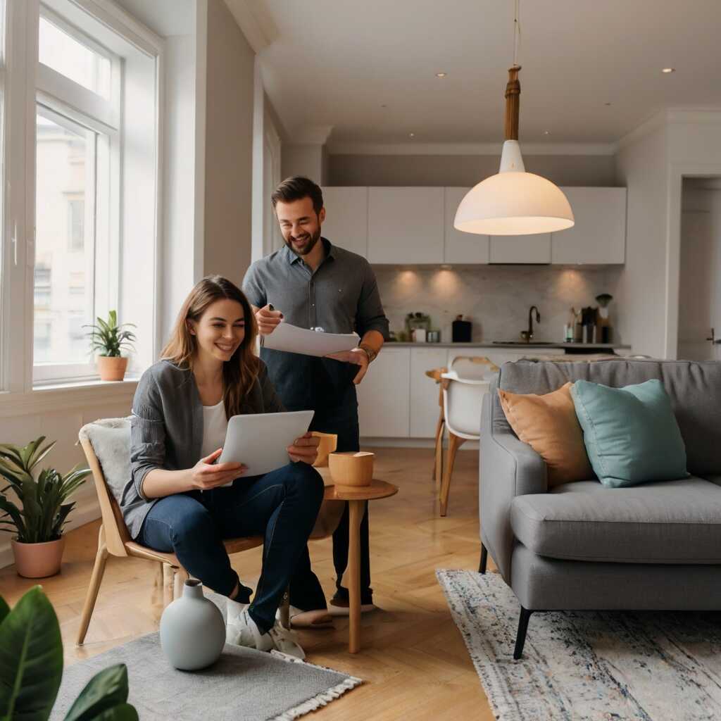 Modern online rental listing on tablet
