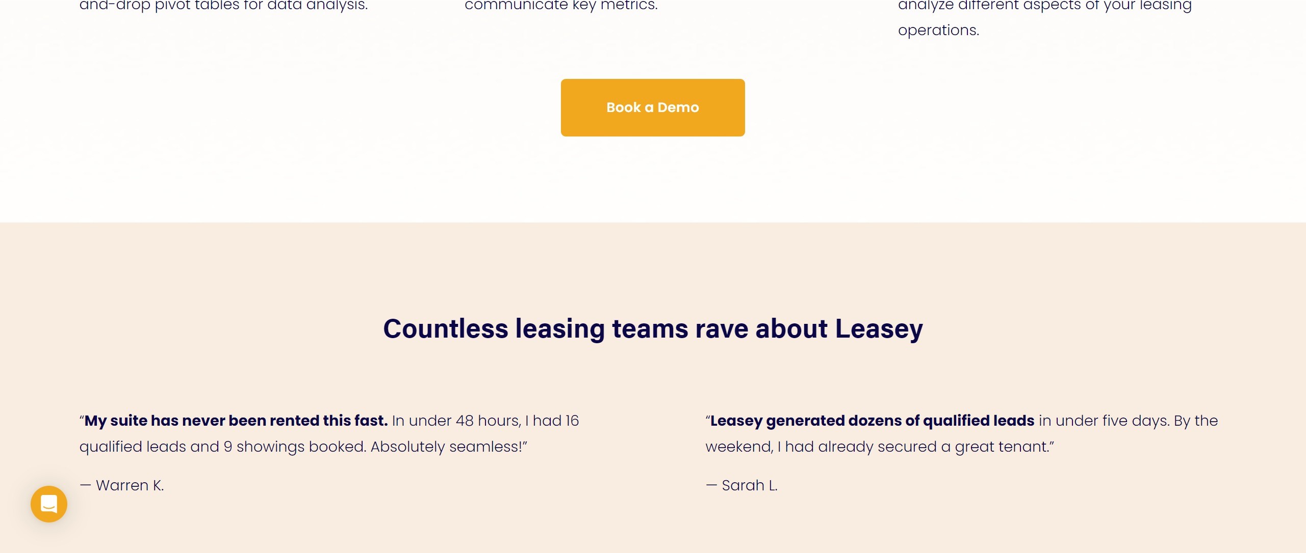 Actionable property lead scoring in Leasey.AI.