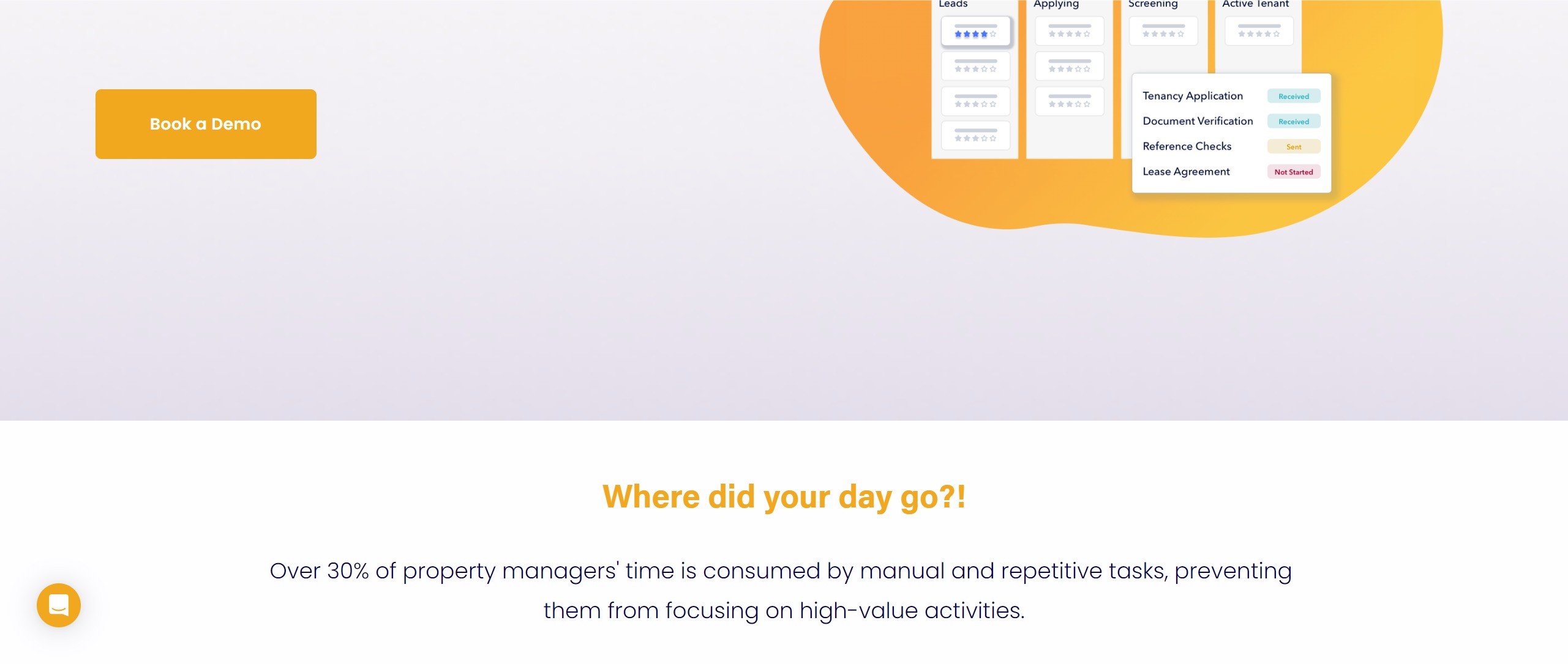 Property management dashboard interface displaying security settings and monitoring tools