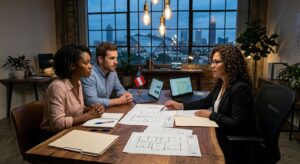 Landlord and tenant after signing a Georgia lease agreement template
